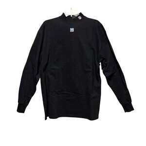 NFL Shield Gear Black Long Sleeve Mock Neck Shirt Logo Athletic Football New M